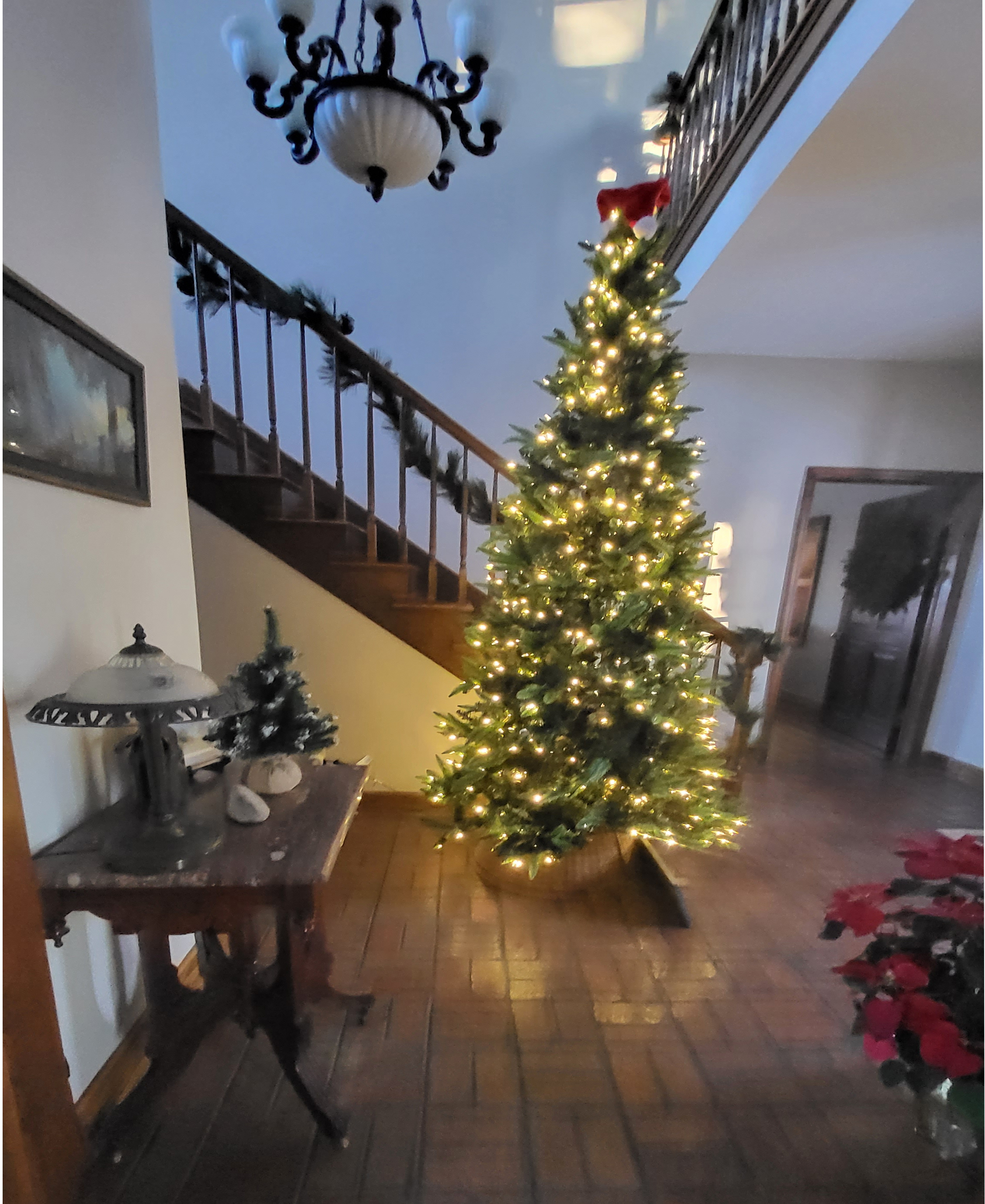 Seasonally decorated foyer